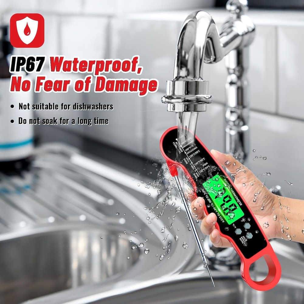 Meat Thermometer Digital, Instant Read Meat Thermometer with Backlight & Magnet