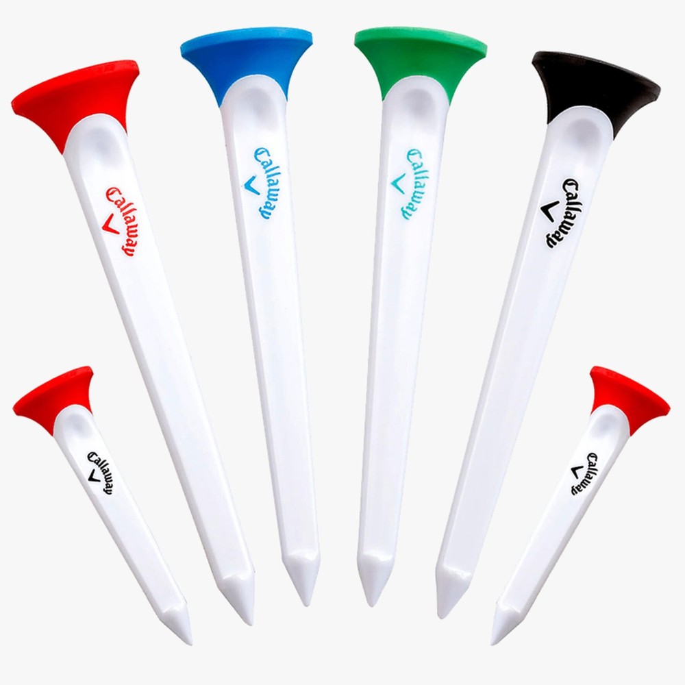 Callaway Par-tee Plastic Golf Tees, White, 4 Pack