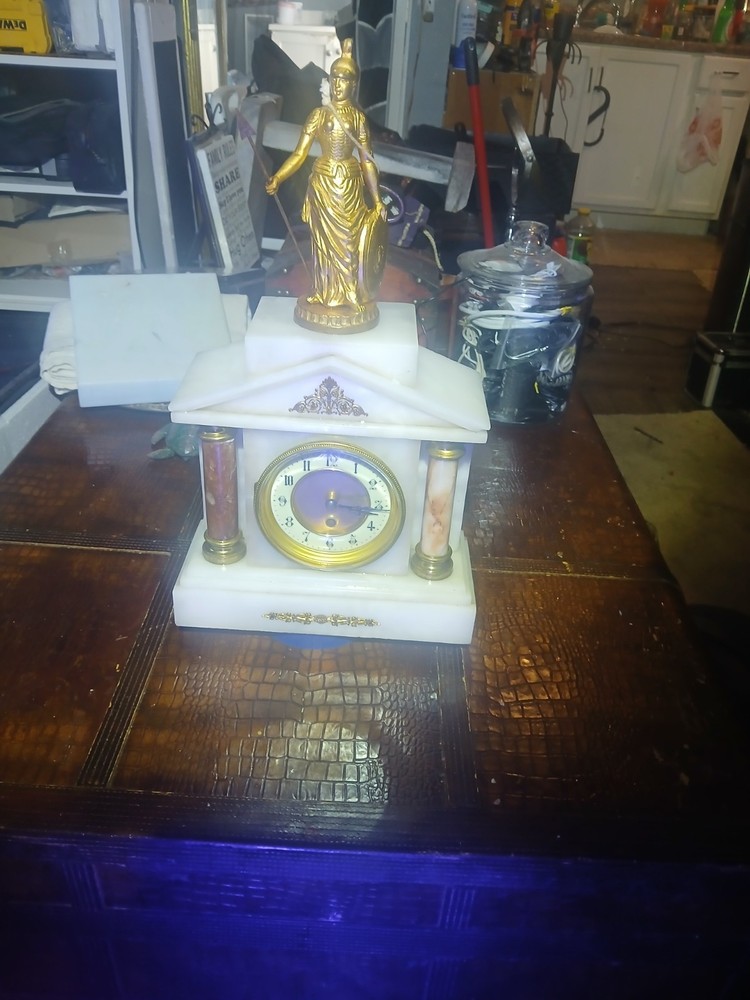 Goddess Athena Marble Centerpiece Pendulum Clock