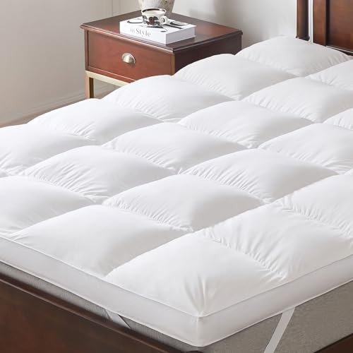 3 Inch Goose Feather Mattress Topper,Feather Bed Topper,Mattress Full White