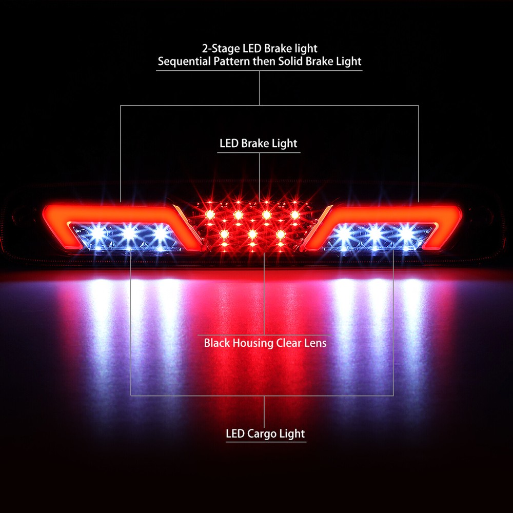 NUVISION [SEQUENTIAL] LED 3RD BRAKE CARGO LIGHT FOR 99-07 SILVERADO SIERRA CLEAR