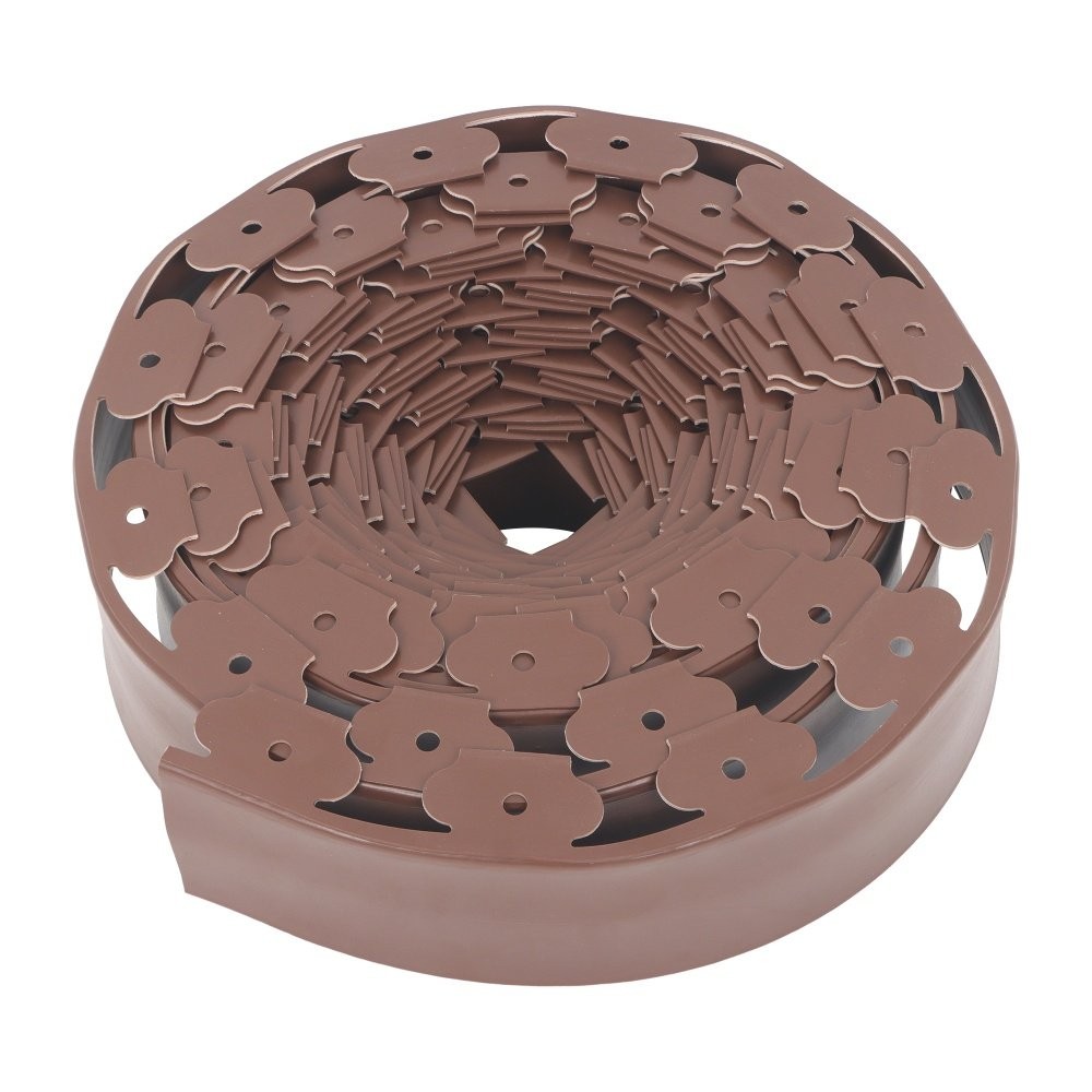 66FT 4” No Dig Lawn Border L-shaped Brown Garden Edging Kit W/ 60 Spike Plastic