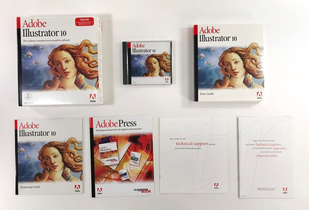 Adobe Illustrator 10 Upgrade Software For Mac • Complete in Box w/Serial Numbers
