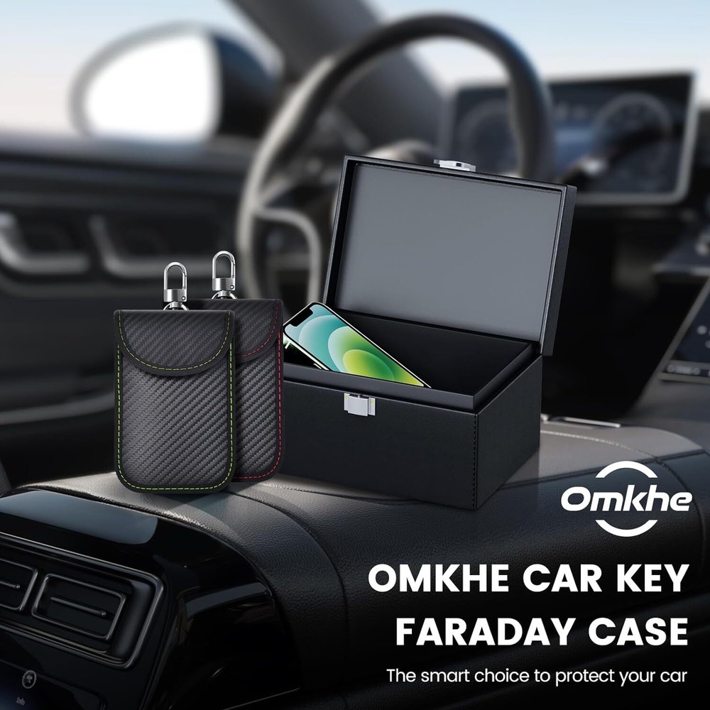 RFID Faraday Box with Large Capacity, Key Fob Protector Box Signal Blocking Box,