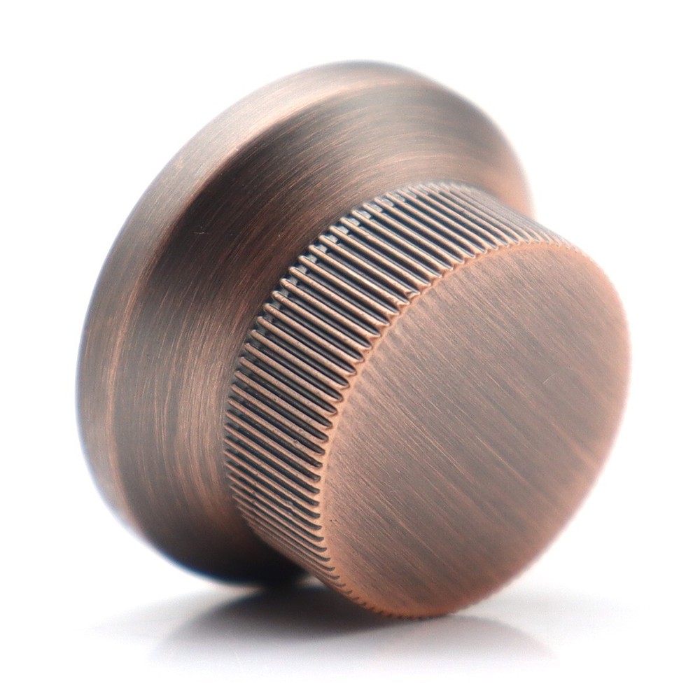 4Pcs Metal Red Copper Hat Flat Top Bass Knobs Guitar Knobs Push-in Control Knobs