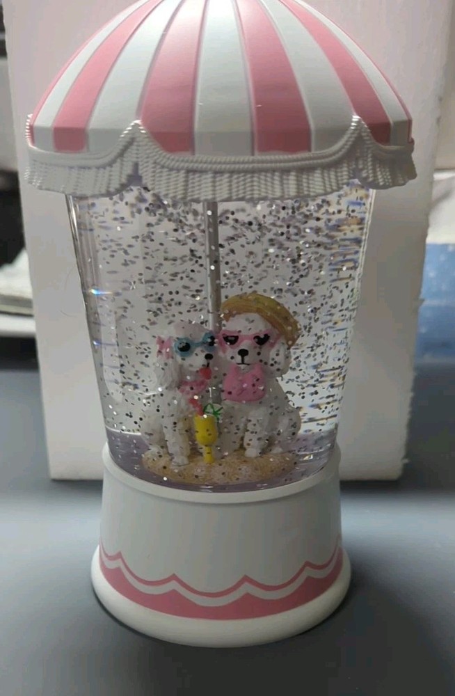 Poodle Glitter LED Snow Globe