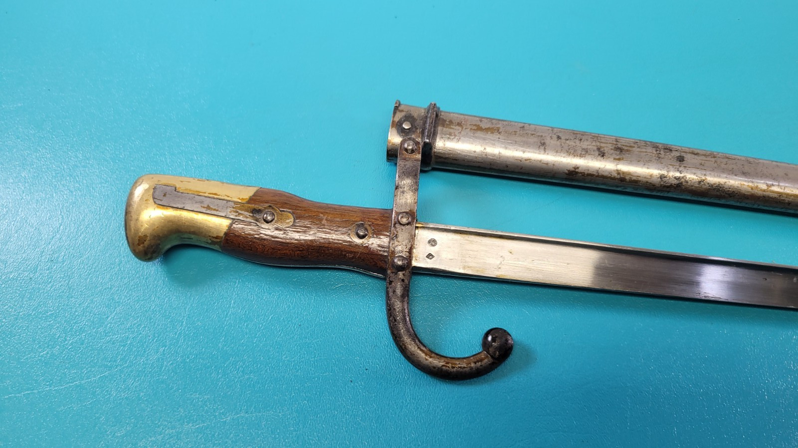 French Military Model 1874 Gras Rifle Bayonet Sword + Match S/N# Scabbard TR1033