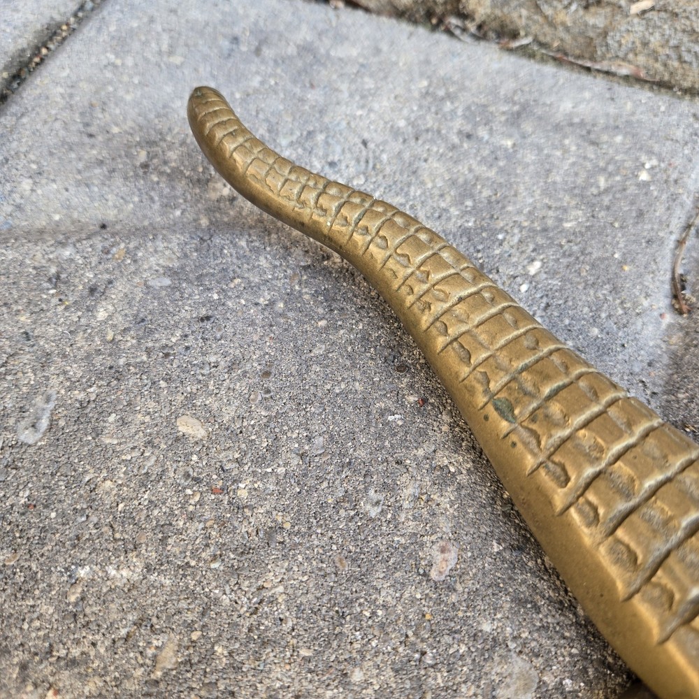 Vintage Brass?? Alligator Crocodile 15” Nut Cracker