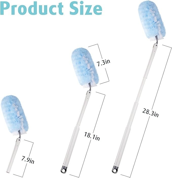 30 Count Heavy Duty Duster Refills with 3 ft Extendable Handle Starter Kit, C...