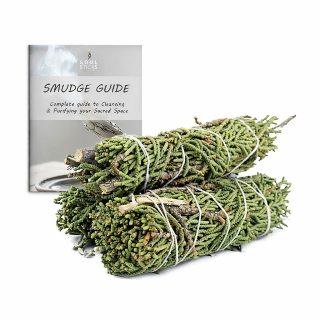 Juniper Sage Smudge Sticks – Strength & Cleansing Bundles with Guide, 3 Pack