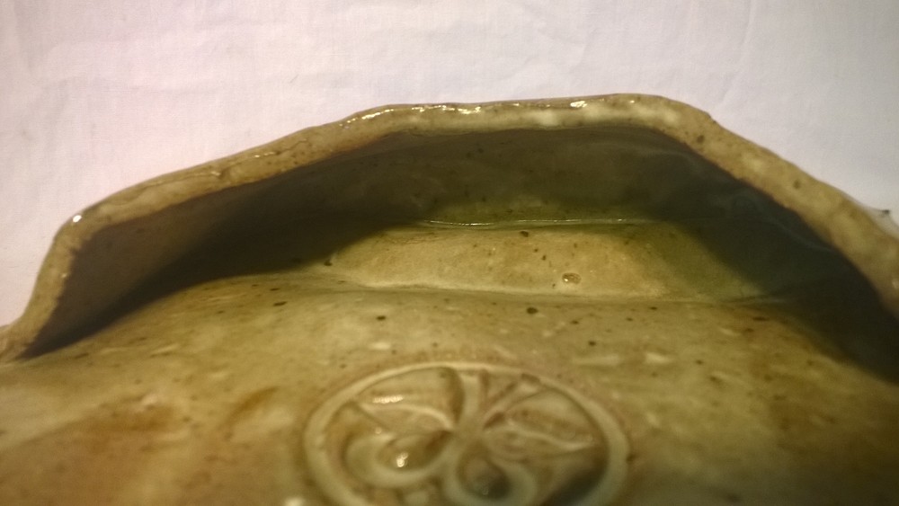 Ceramic Clay Handmade WALL POCKET signed & dated ANGLE 74 Studio Art Project