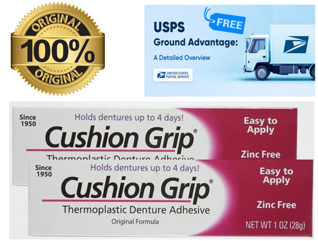 Cushion Grip Soft Thermoplastic Denture Adhesive 1 Oz - (Pack of 1,2,3,4, (5+1)