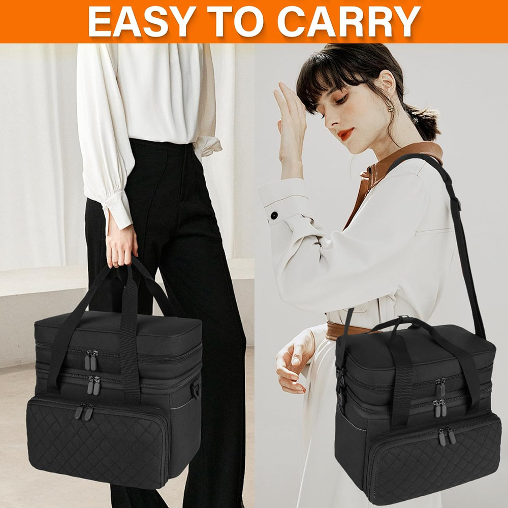 Sewing Accessories Organizer Case with Shoulder Strap,Double Layer Sewing Storag