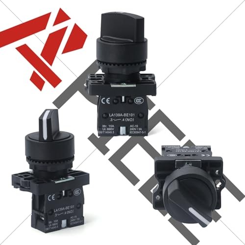 2PCS 22MM 2 Position Selector Switch Maintained 1NO 2 Position Maintained