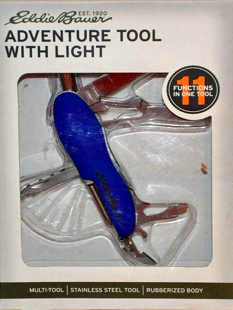 EDDIE BAUER ADVENTURE TOOL WITH LED LIGHT 11 Function  Knife Tool