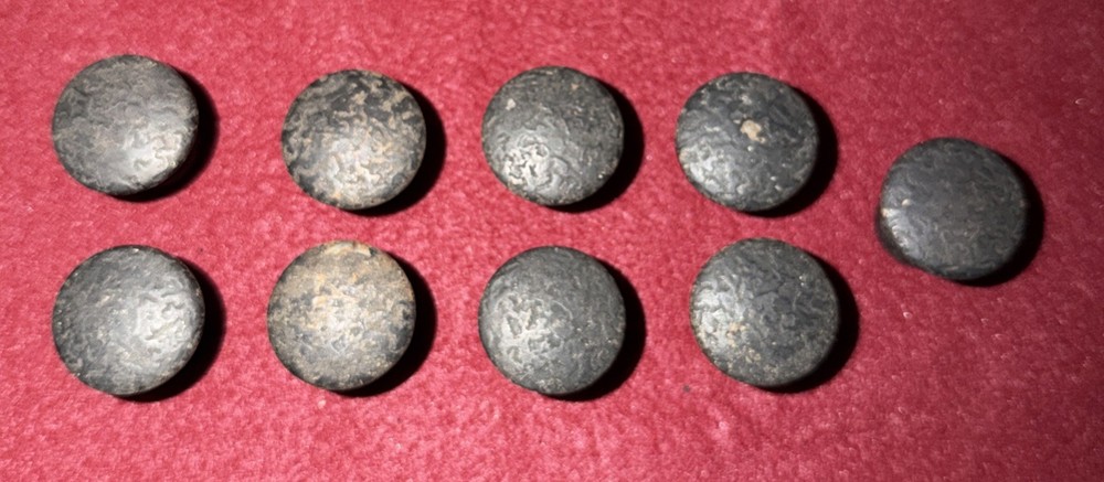 Vintage cast Iron door knobs cabinet round drawer handles pull rustic 9