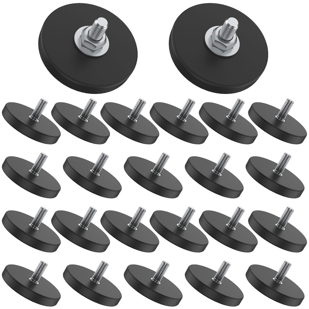 Rubber Coated Magnets with Thread Stud for Mounting