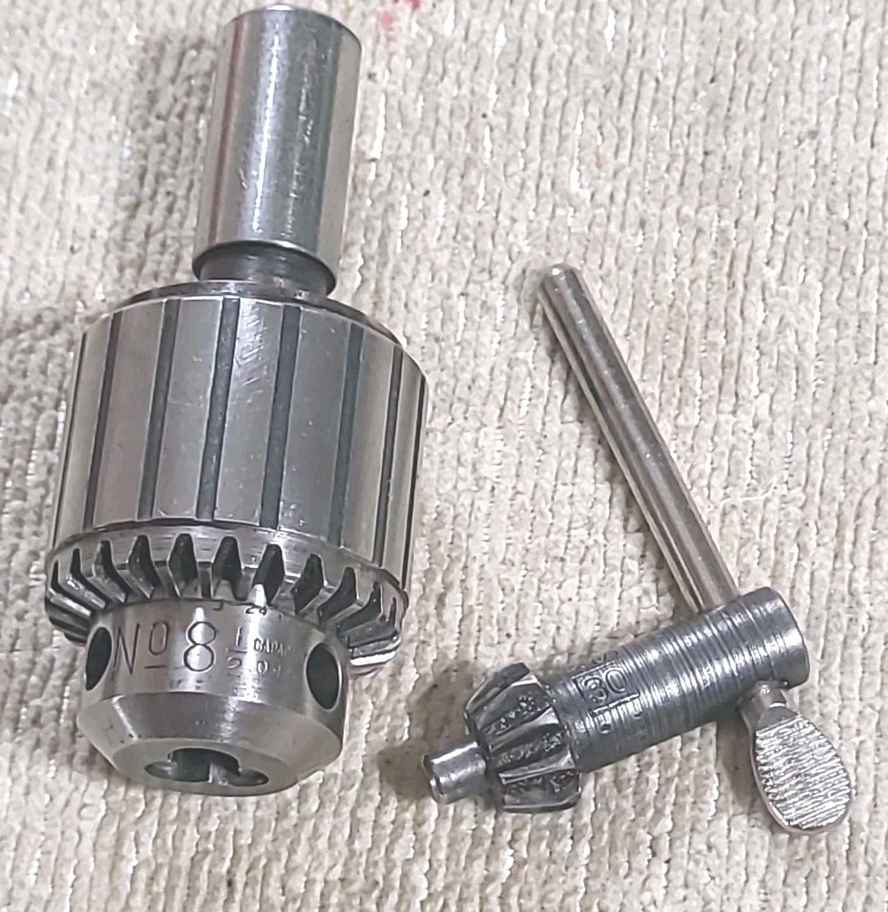 Jacobs 8-1/2 Heavy Duty Ball Bearing Super Chuck, 5/8" Shank w/ Jacobs Key.