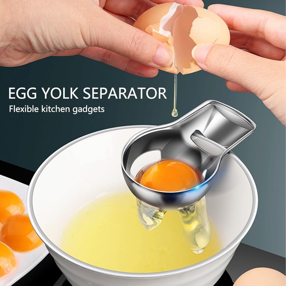 Egg Yolk Separator, Cracker Tool for Raw Eggs, Food Grade Stainless...