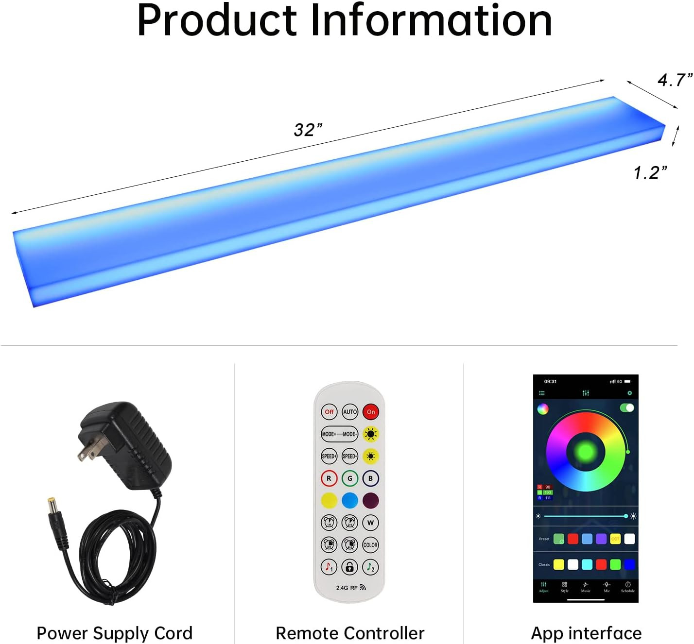 32" LED Wall-Mounted Liquor Bottle Shelf with Remote & App Control