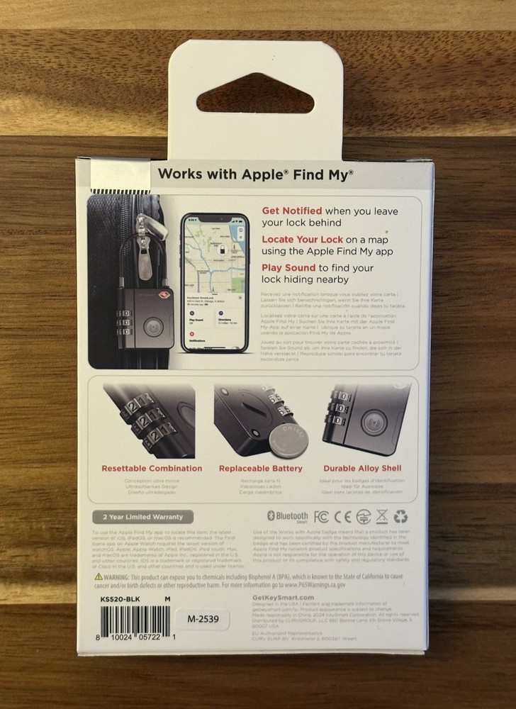 KeySmart SmartLock Tracking Luggage Locks TSA Approved-Compatible with Apple