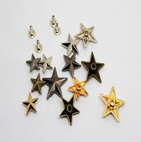 Pkg 10 Metal STAR 1/2" to 1-5/8" (12 to 40mm) RIVET Studs Crafts 6mm post (1085)