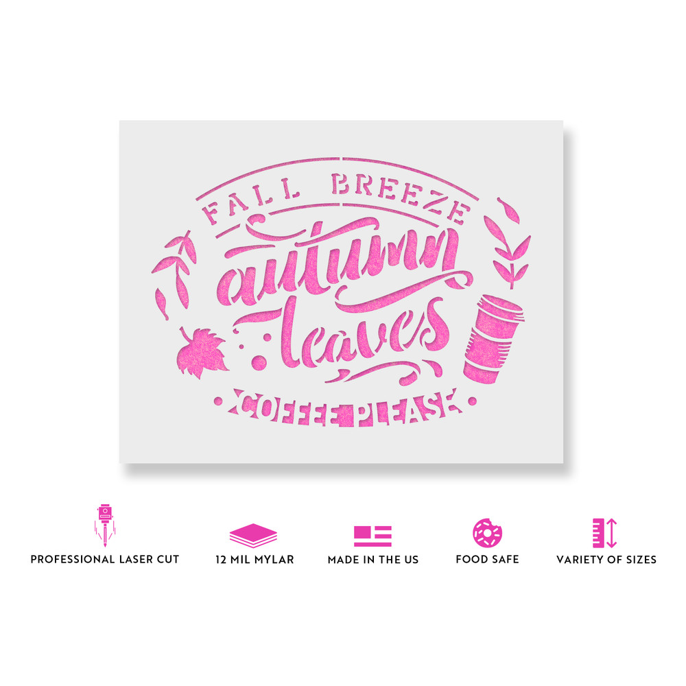 Fall Breeze Stencil - Durable & Reusable Mylar Stencils
