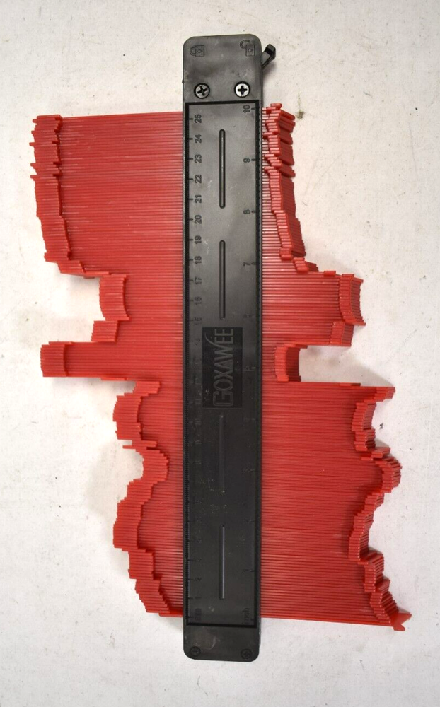 Goxawee 10" Contour Gauge Profile Tool Adjustable Precise Irregular Shape Red