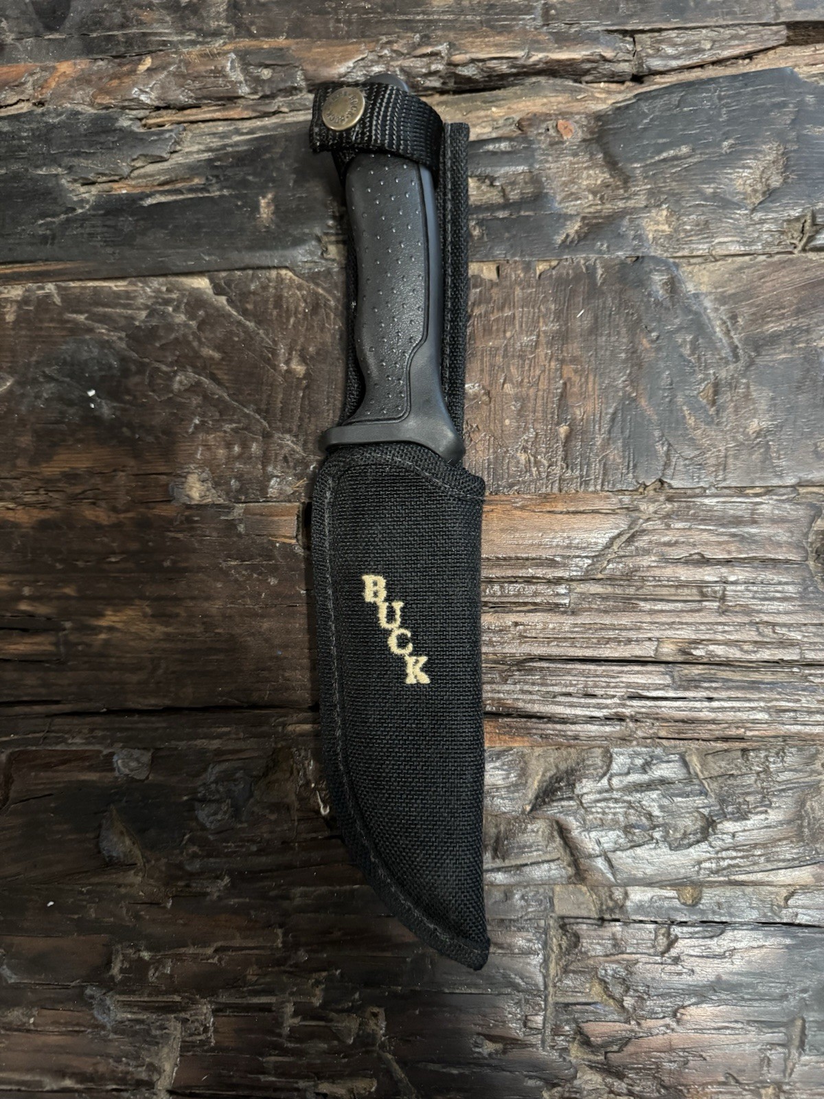 VINTAGE 1997 BUCK KNIFE USA 655 NIGHTHAWK SURVIVAL KNIFE W/ SHEATH BLACK OXIDE