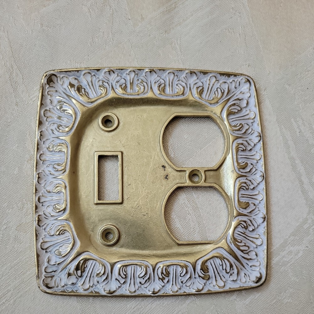 Vintage Mid-Century Ornate Solid Brass bathroom set 4pc.