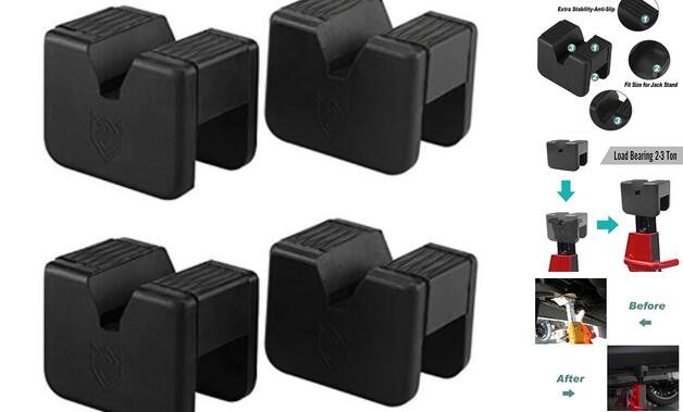 Jack Pad Adapter for Jack Stand Universal Rubber Slotted Frame Rail Pinch