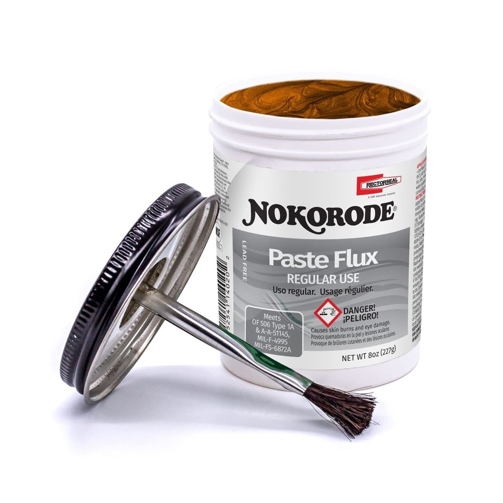 8oz Nokorode Regular Paste Flux for Soldering, Plumbing & Electrical Projects