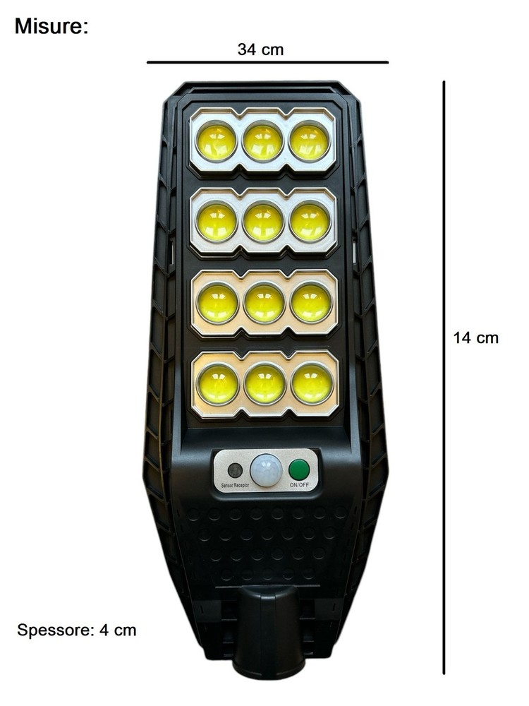 Solar LED Spotlight 400W IP66 with Remote Control Bracket 2 Light Modes