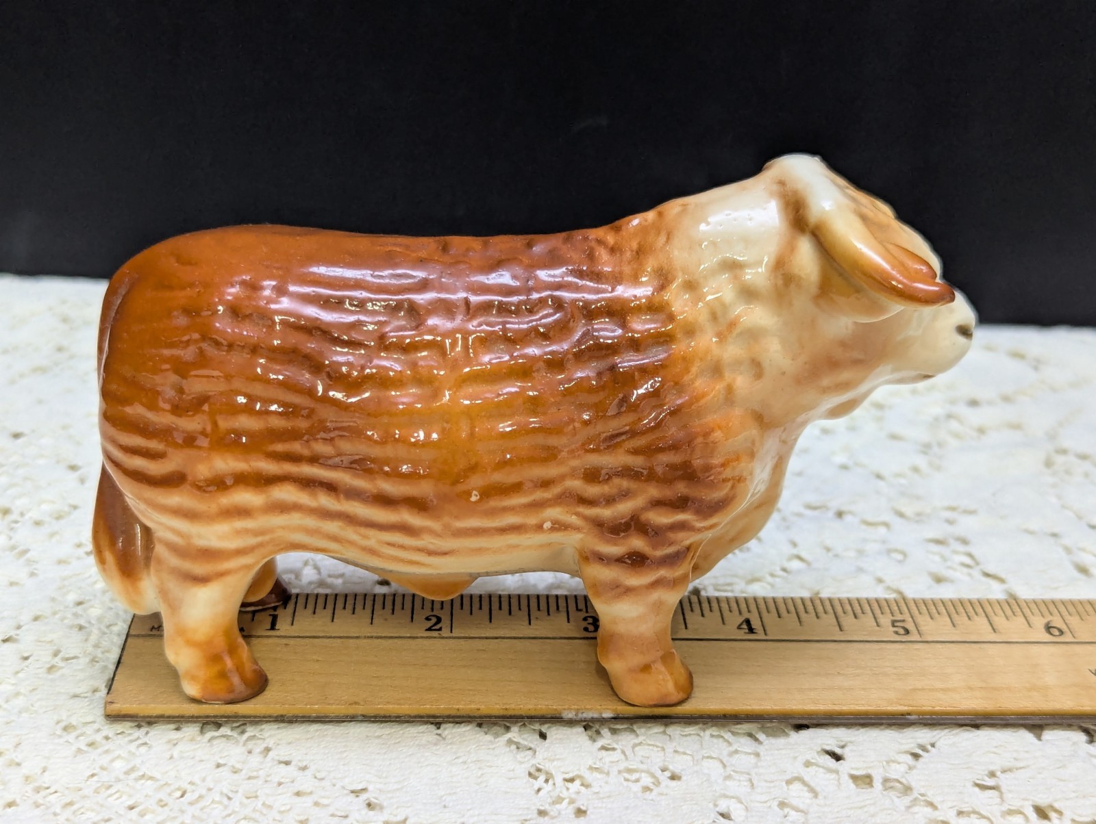 Vtg Hereford Bull Figurine Ceramic Japan Victoria Nice Detail