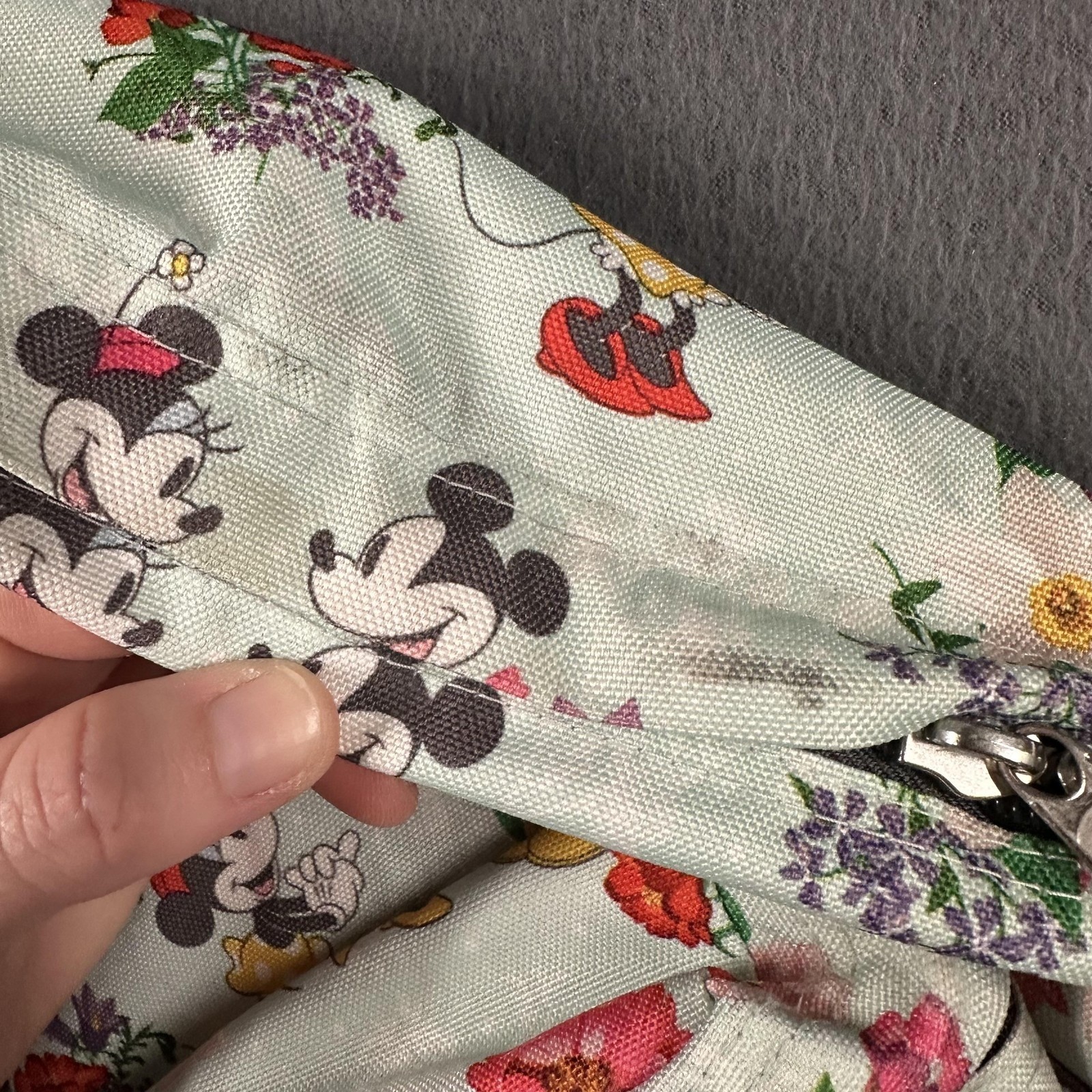 JanSport Disney Superbreak Backpack 18in Mickey Minnie Floral Print Multicolor