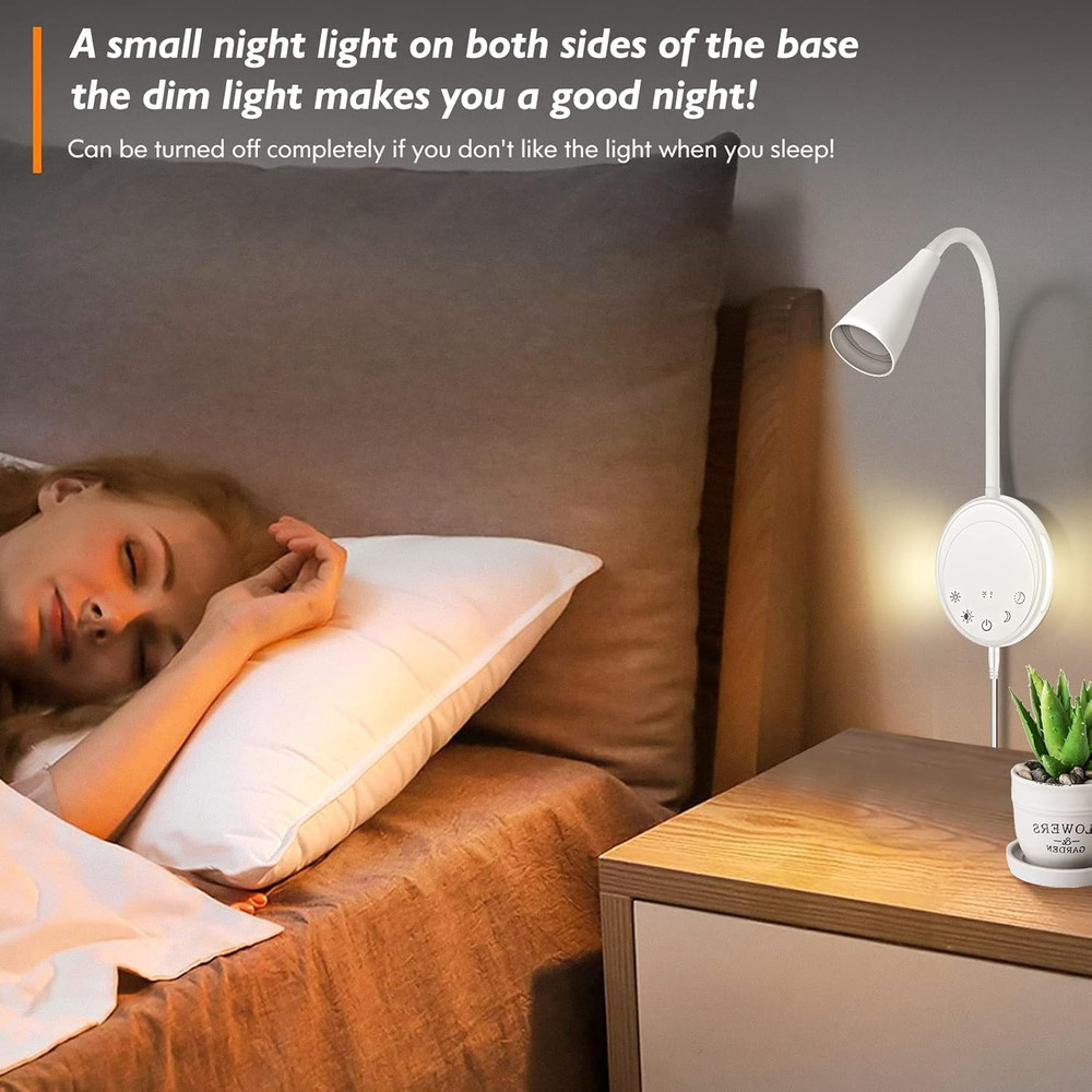 LED Wall Mounted Reading Light, Book Light for Reading in Bed with Touch Control