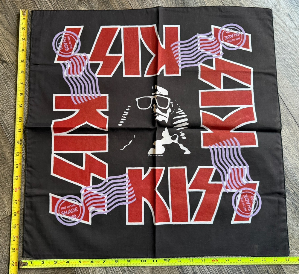 KISS Bandana Hot In The Shade Concert Tour 1990 UNWORN Vintage Kiss Memorabilia