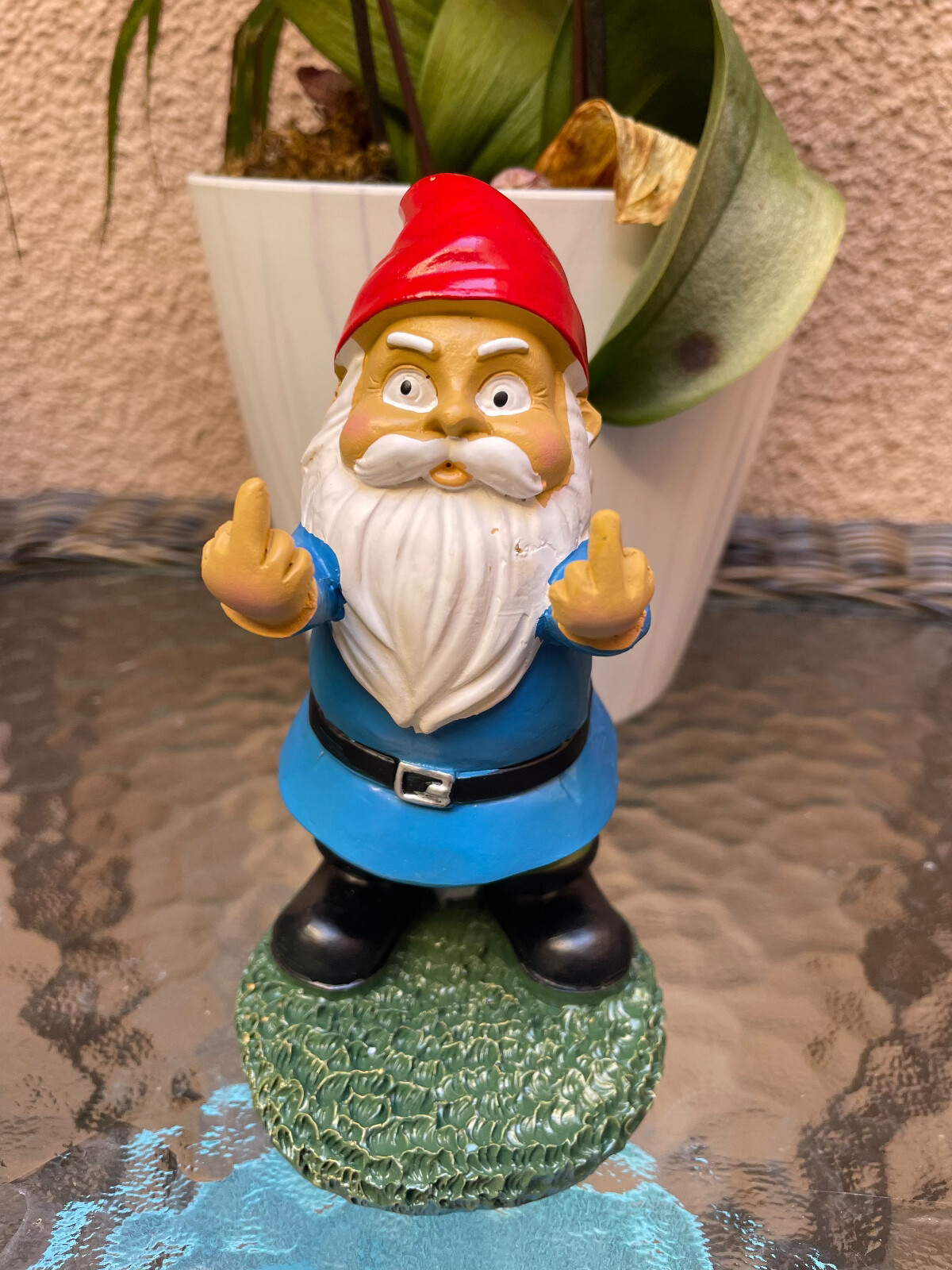 6" Height Garden Gnome Naughty Ornament Home Middle Size Statue Resin Dwarf US