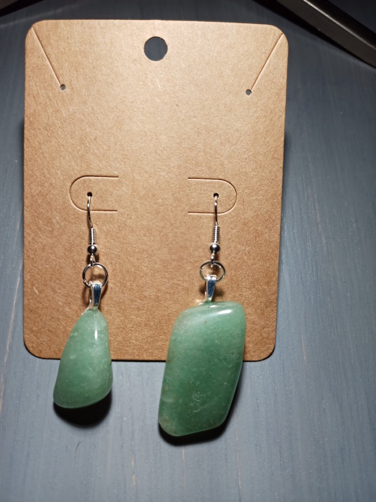 Serpentine - Tumbled Stone Earrings