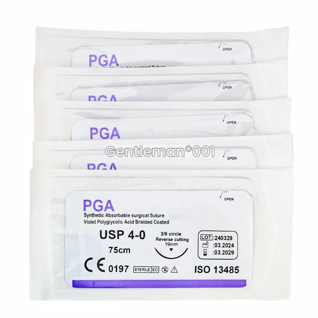 Absorbable Dental Oral Surgical Sutures CHROMIC GUT 3/0 PGA 4/0 Natural Needled