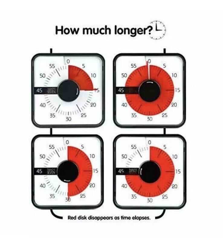 60-Minute Visual Timer | Twenty5 SEVEN disappearing red disk shows time left
