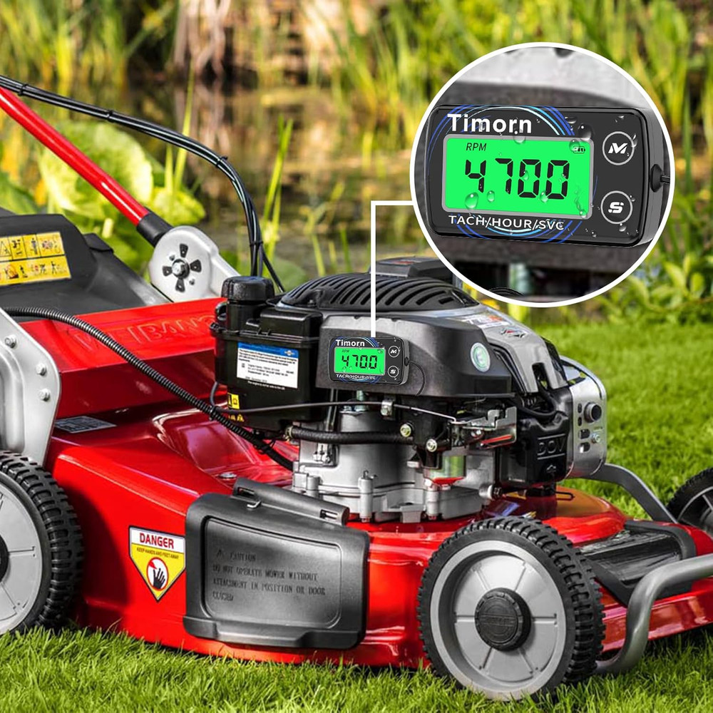 Small Engine Tachometer Hour Meter: Timorn Digital Inductive Waterproof Tiny Tac