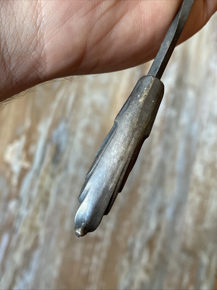 Antique Primrose Plate EP Silver Twisted Handle Vtg Candle Snuffer E.P. Copper