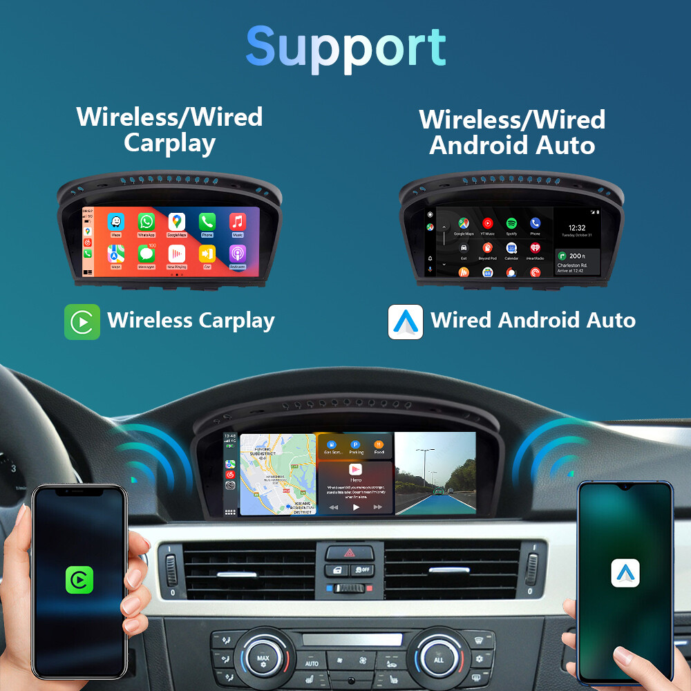 For BMW CIC 3 5 Series E90 E91 E92 E93 E60 E61 Wireless CarPlay Car Touch Screen