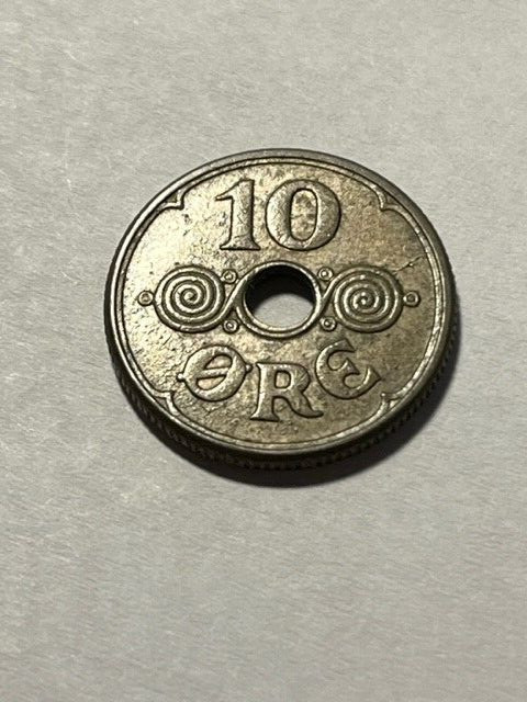 1933 Denmark 10 Ore XF #21049