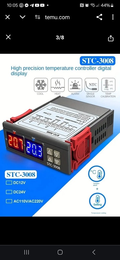 STC-3008 AC220V LCD Digital Thermostat Temperature Controller