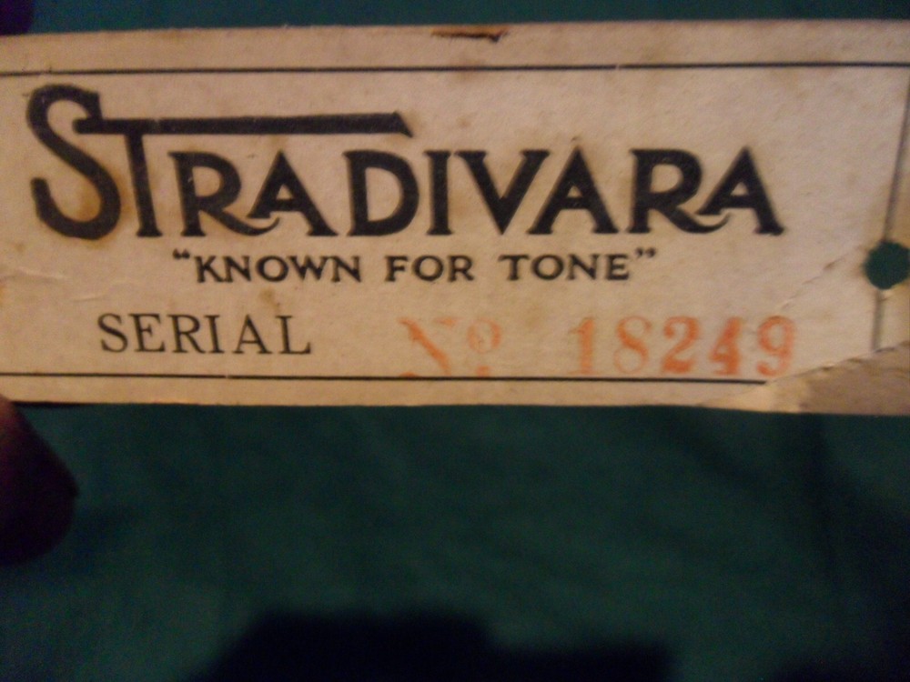 Antique Stradivara Phonograph Identification label