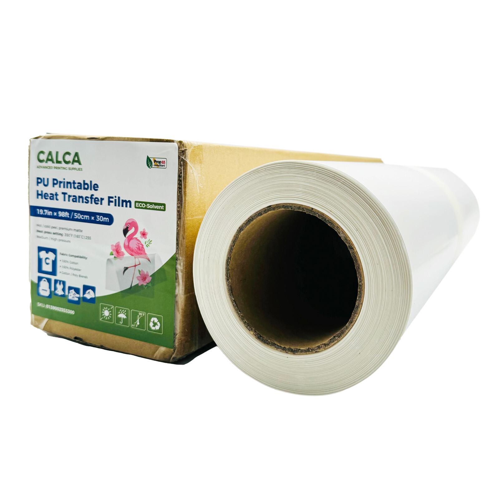 US Stock 19.7" Eco-Solvent Printable Heat Transfer Vinyl for Dark T-shirt Fabric