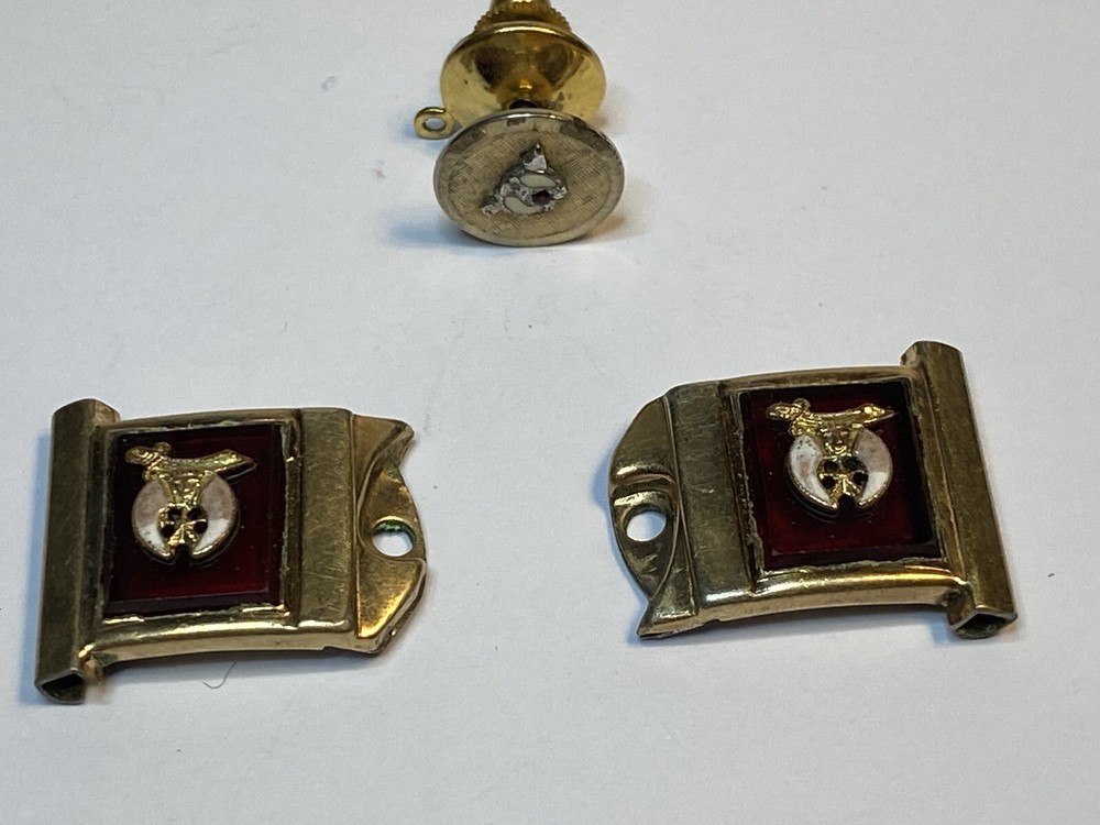 Masonic Shrine Pin Clips Patch Pat Pend
