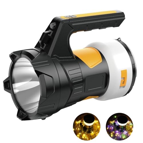 Camping Lantern Rechargeable, LED Flashlight Spotlight Lantern, Waterproof